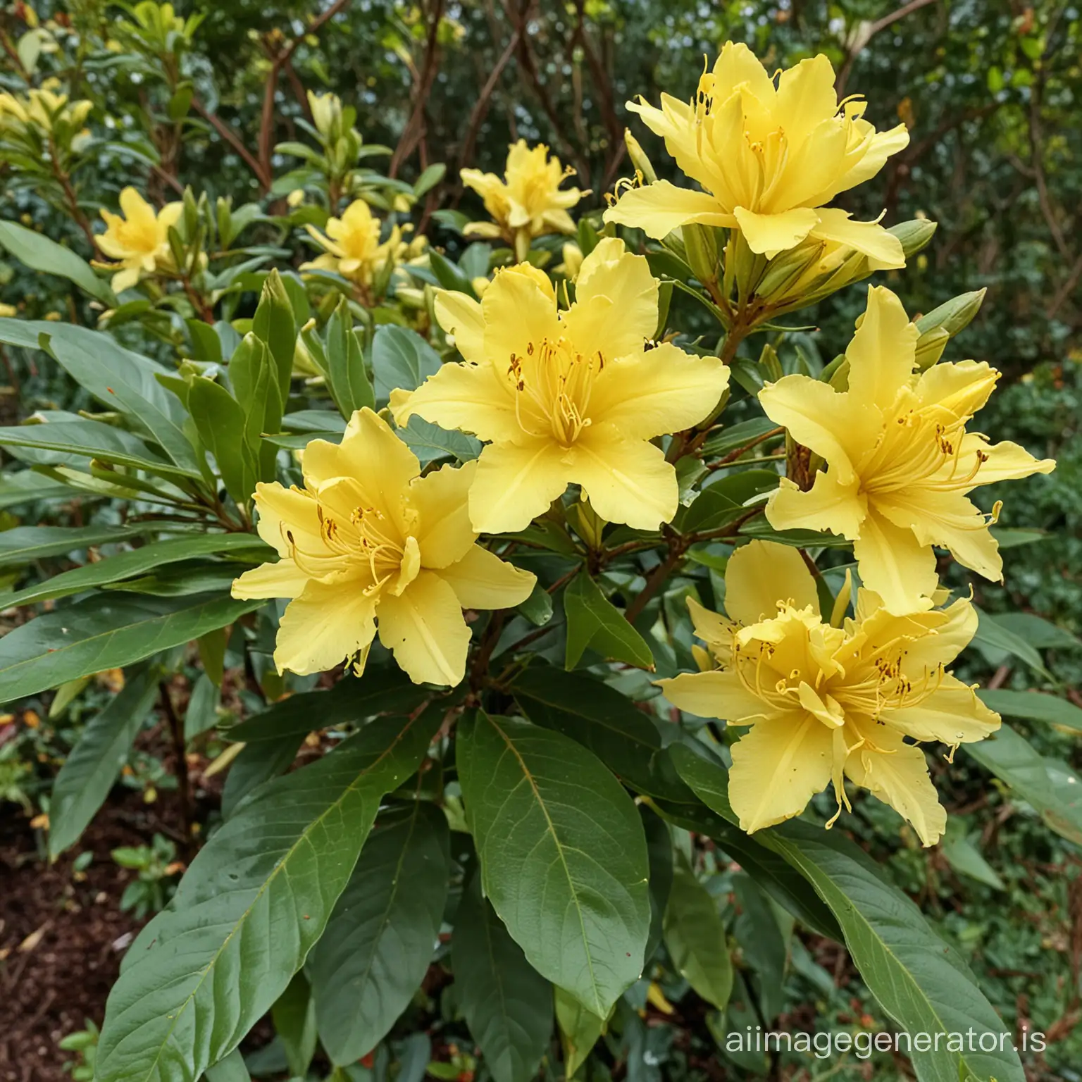 Vibrant-Rhododendron-Luteum-Blossoms-in-Spring-Garden