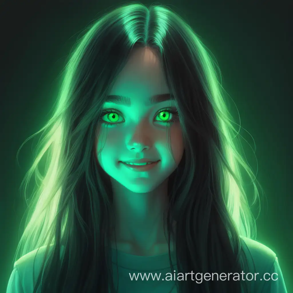 Enchanting-Girl-with-Green-Eyes-and-Dark-Hair-Smiling