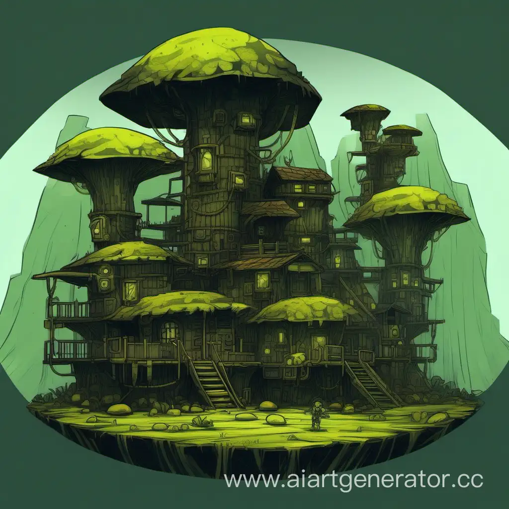 Floran-Outpost-Vibrant-2D-Concept-Art-Illustrating-a-CutOut-Style