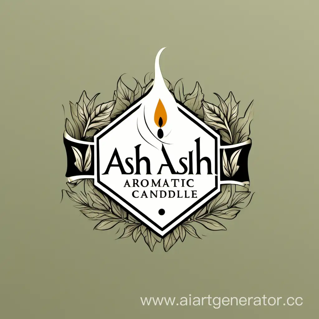 Логотип бренда для ароматической свечи в стиле пепла 
