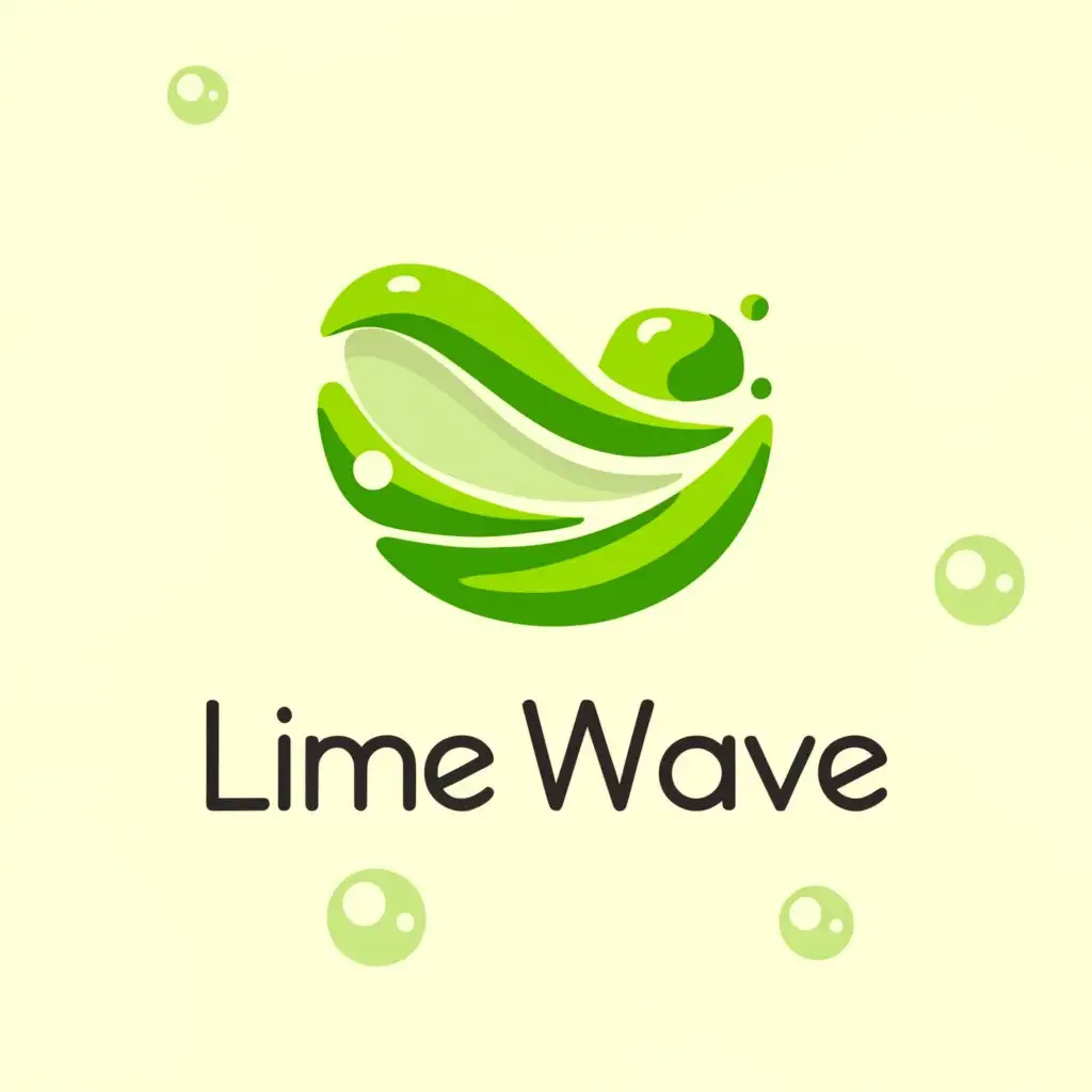 a logo design, with the text 'lime wave', main symbol: soap, Moderate, bubble background 