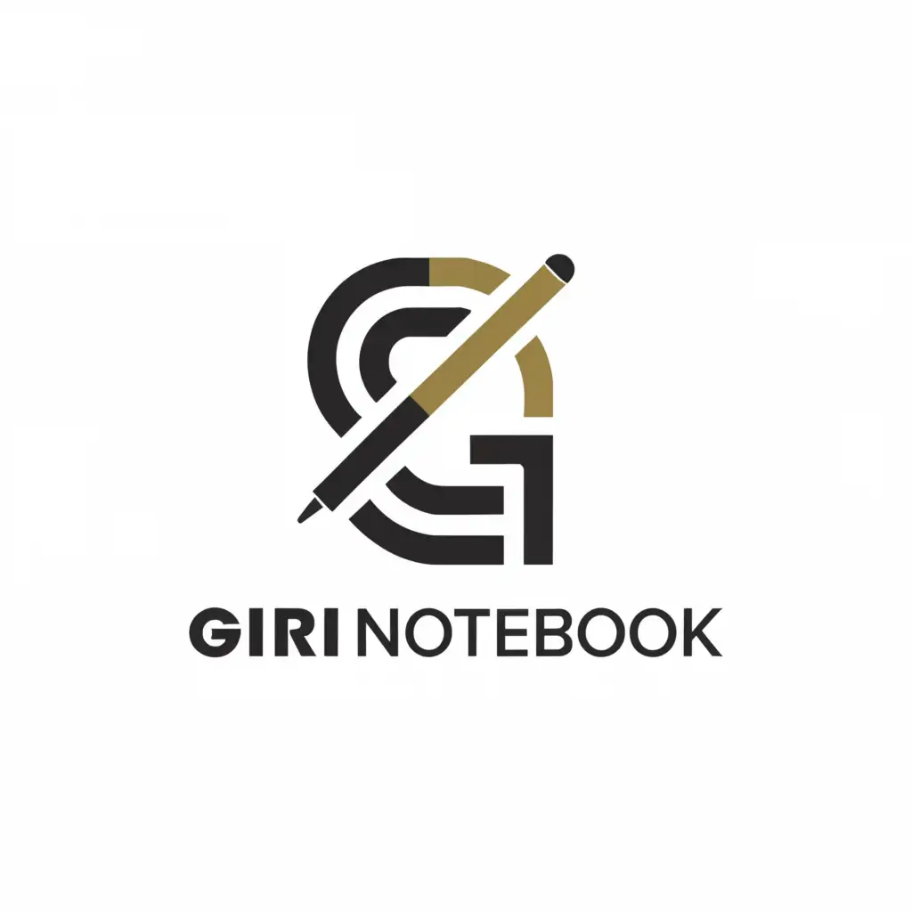 a logo design,with the text "Giri Notebook", main symbol:Pen,complex,be used in Education industry,clear background