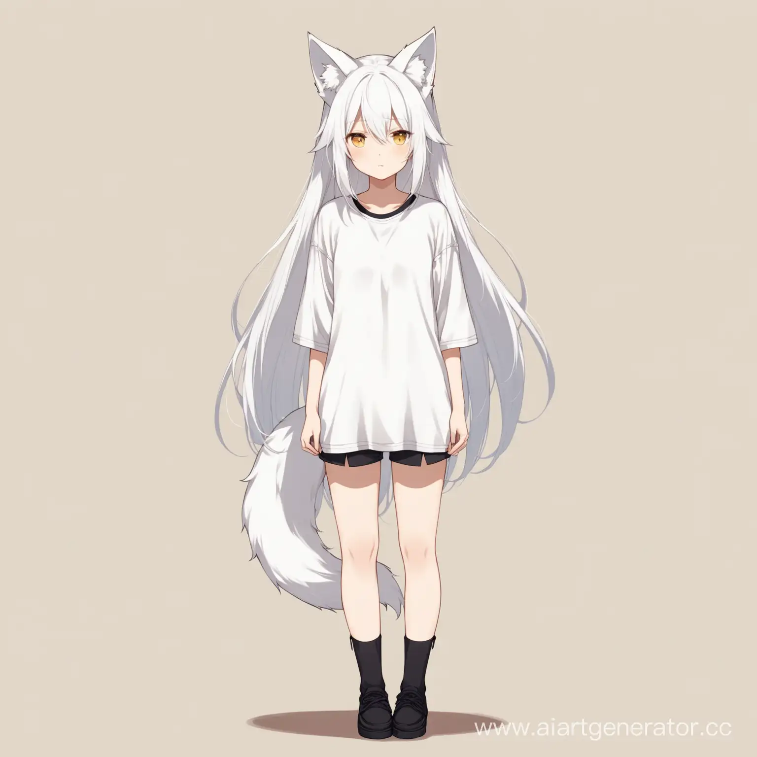 WhiteHaired-Kitsune-Girl-in-Minimalist-Solitude