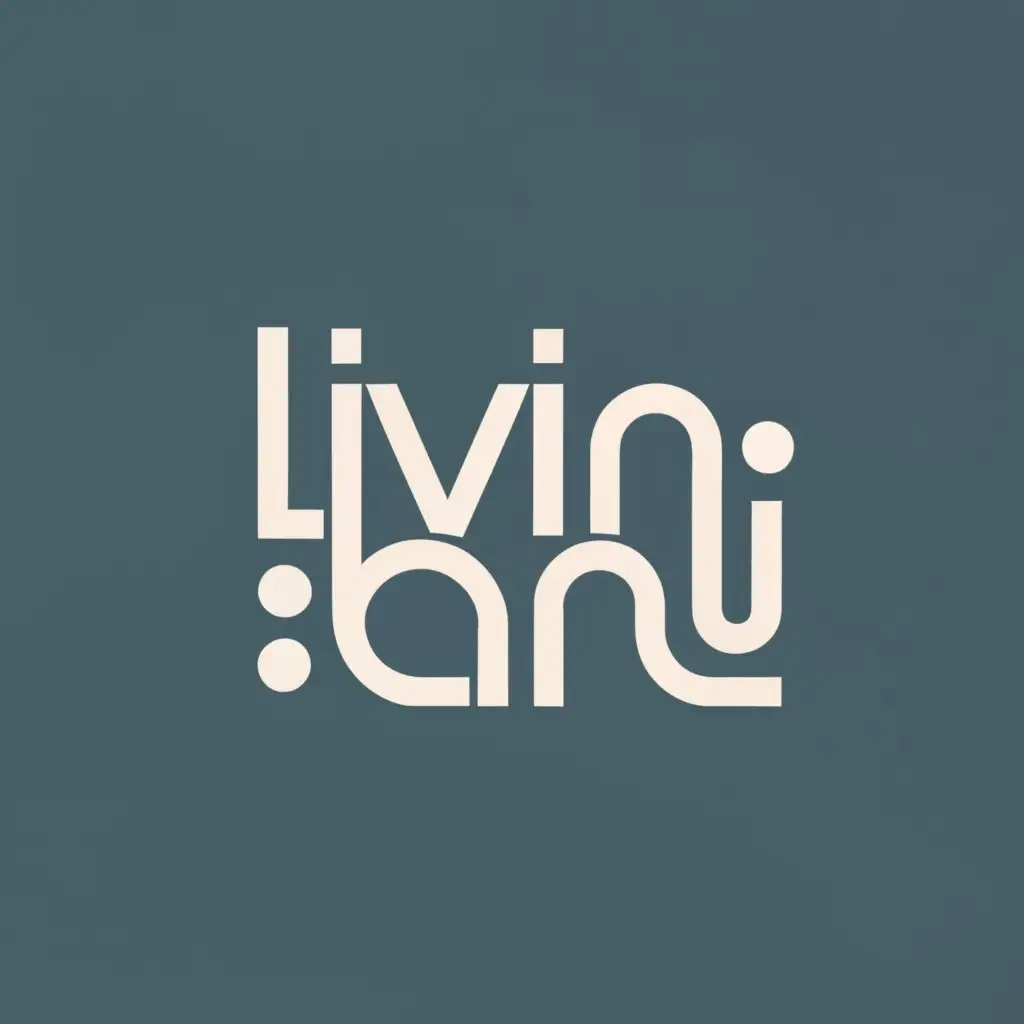 logo, elegance and innovation in furniture design. It should communicate a sense of sophistication and modernity while also hinting at the innovative nature, with the text "LIVINART", typography, be used in Real Estate industry