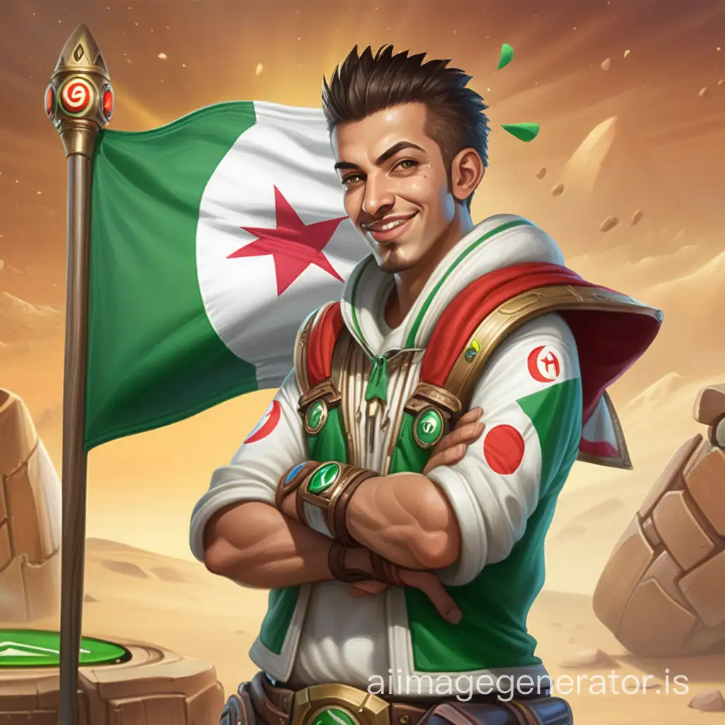 hearthstone game player Algerian, with algeria flag