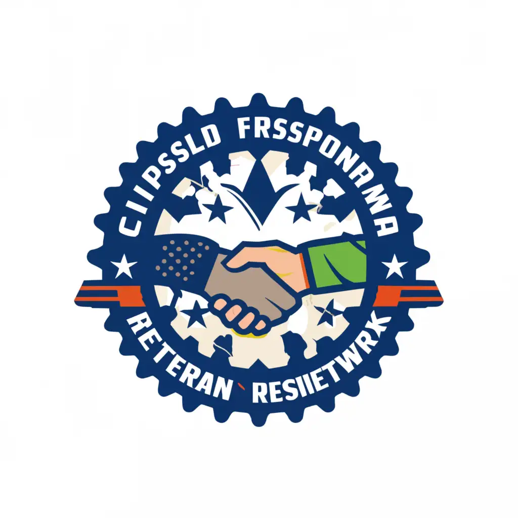 a logo design,with the text "Gippsland First Responder and Veteran Resilience Network", main symbol:handshake,Moderate,clear background