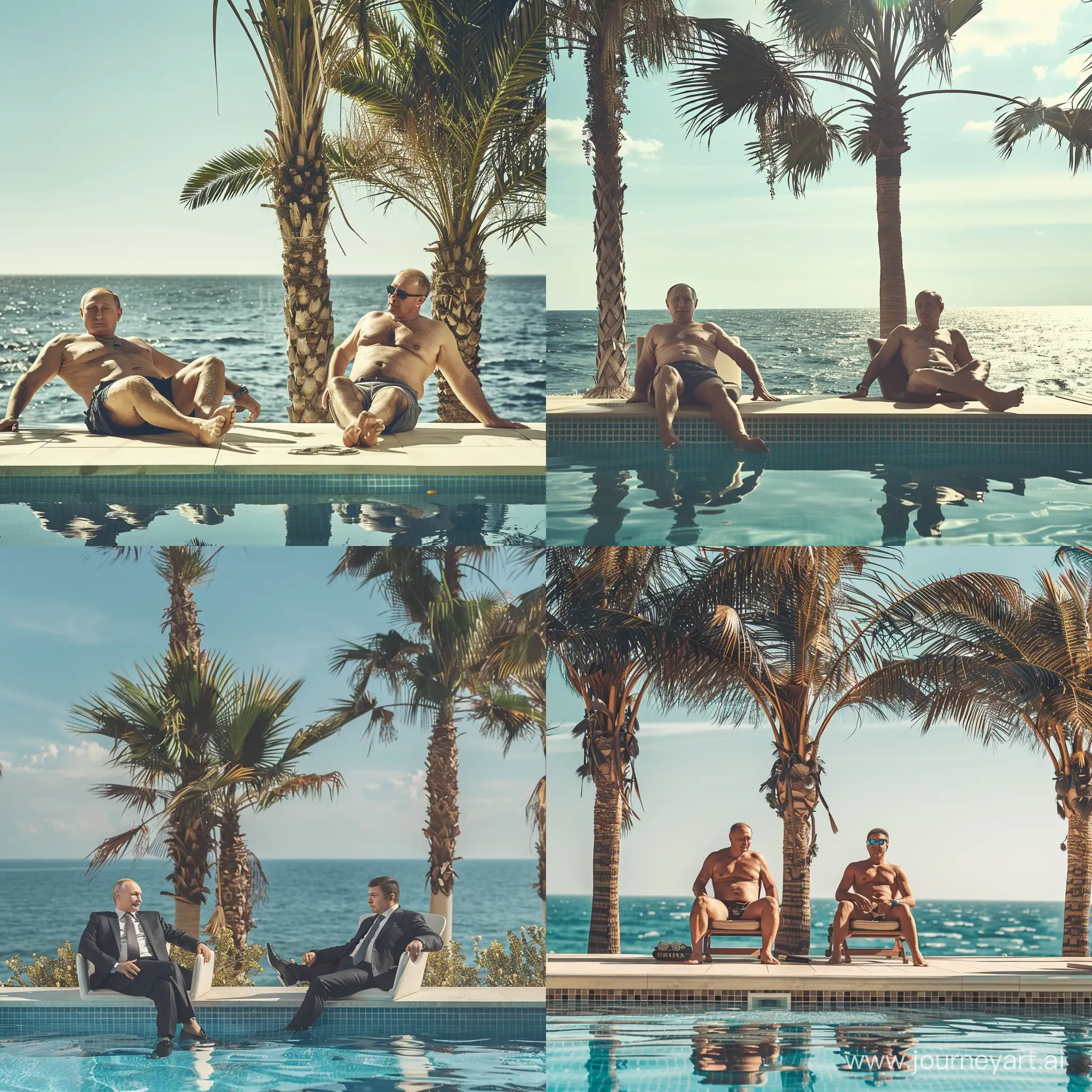 Leaders-of-Russia-and-Ukraine-Enjoying-Tropical-Retreat-with-Toned-Bodies-and-Sunny-Skies