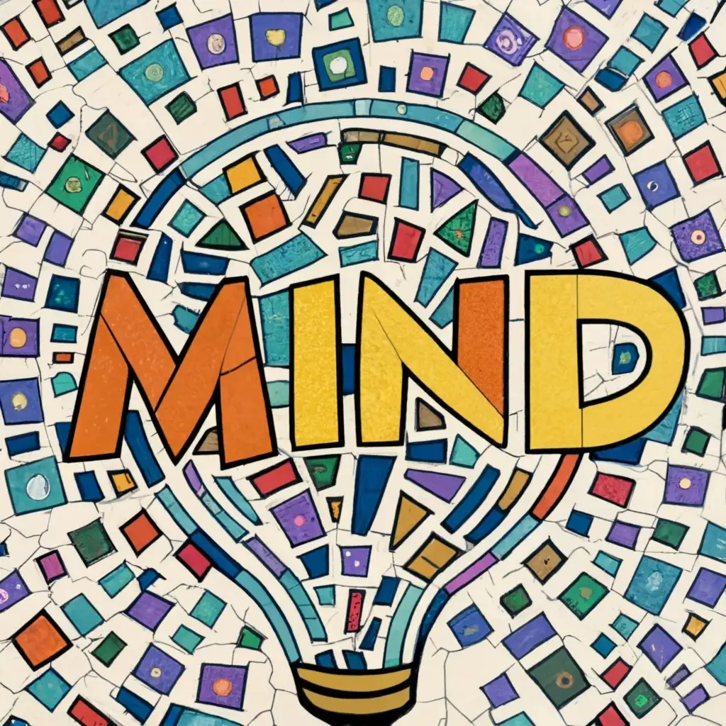 logo, mosaic, with the text "Mosaic Mind", typography