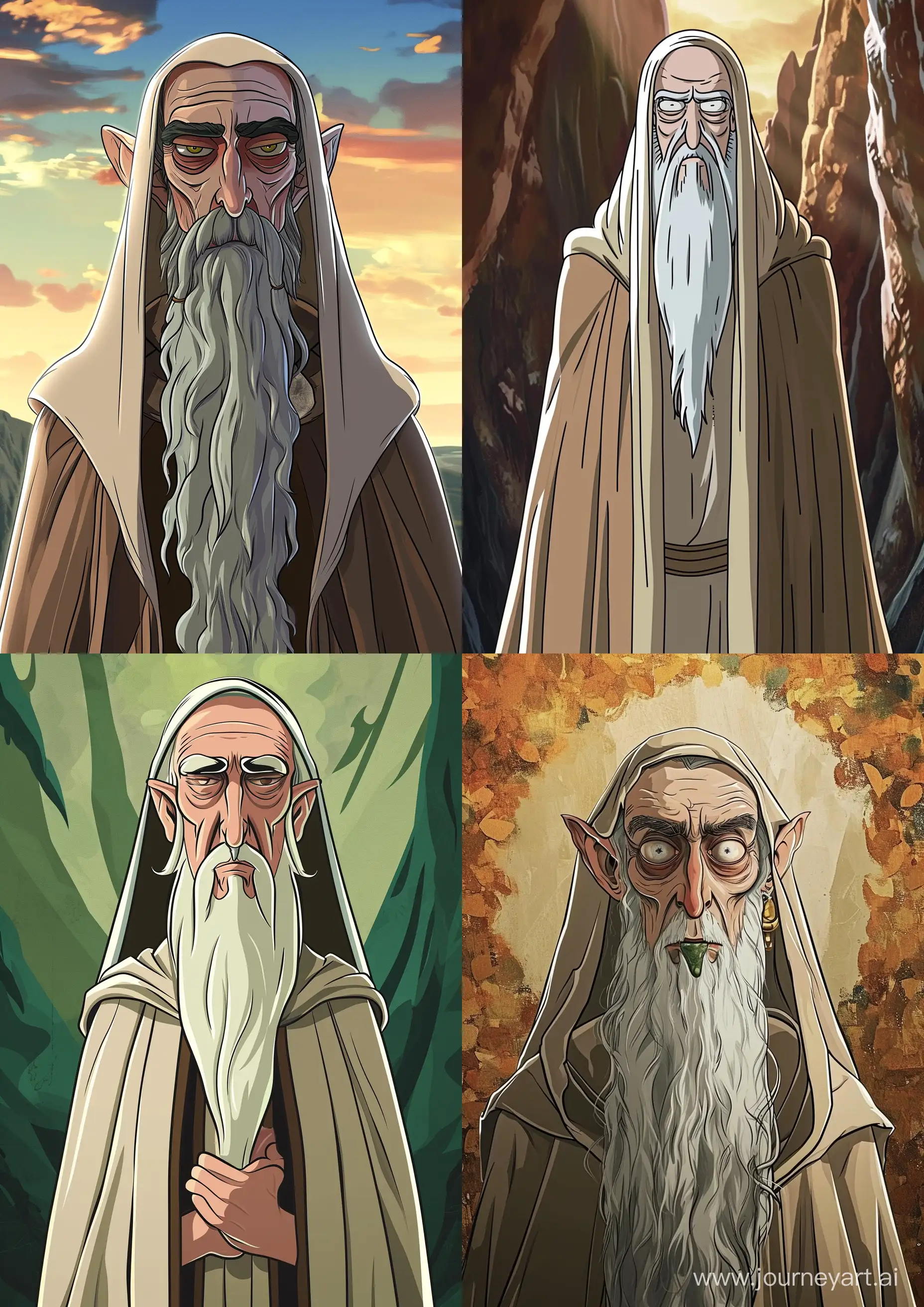 Saruman-the-Lord-of-the-Rings-in-Rick-and-Morty-Cartoon-Style