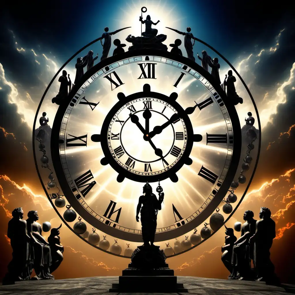 Divine Timekeepers Clock Symbol of Gods