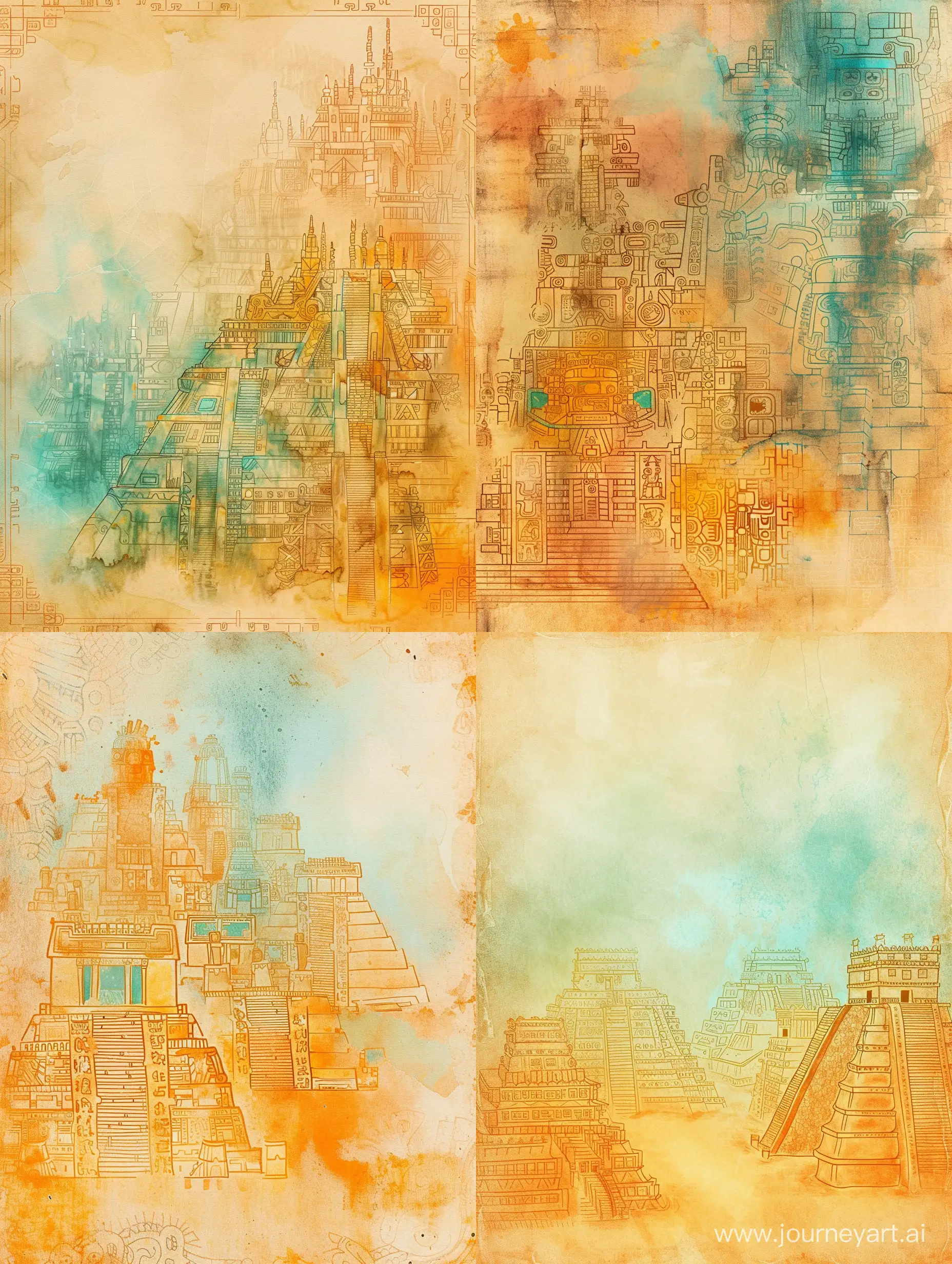 Ancient-Aztec-Cityscape-in-Delicate-Watercolor-Style