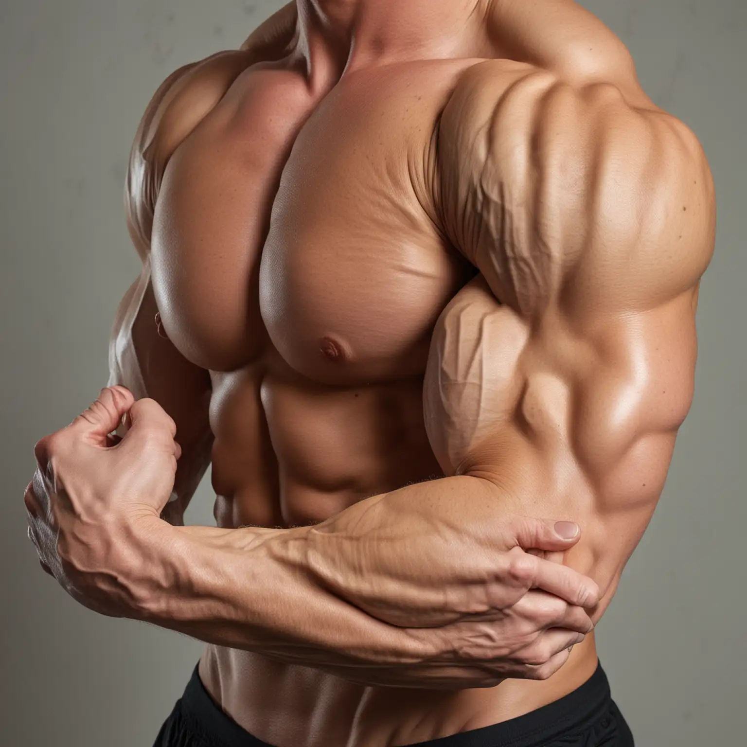 Strong Veined Forearms Flexing with Intensity