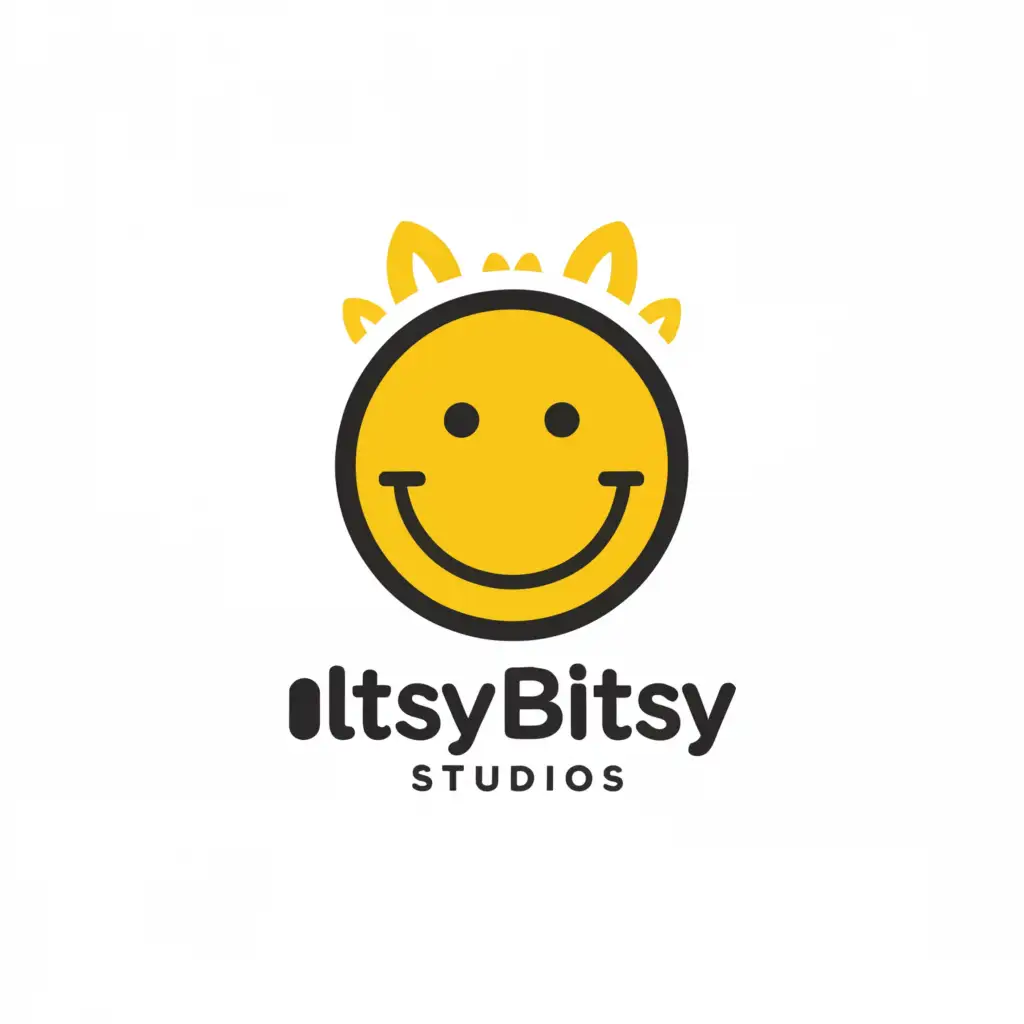 a logo design,with the text "Itsy Bitsy Studios", main symbol:Smiley Face,Moderate,be used in Home Family industry,clear background