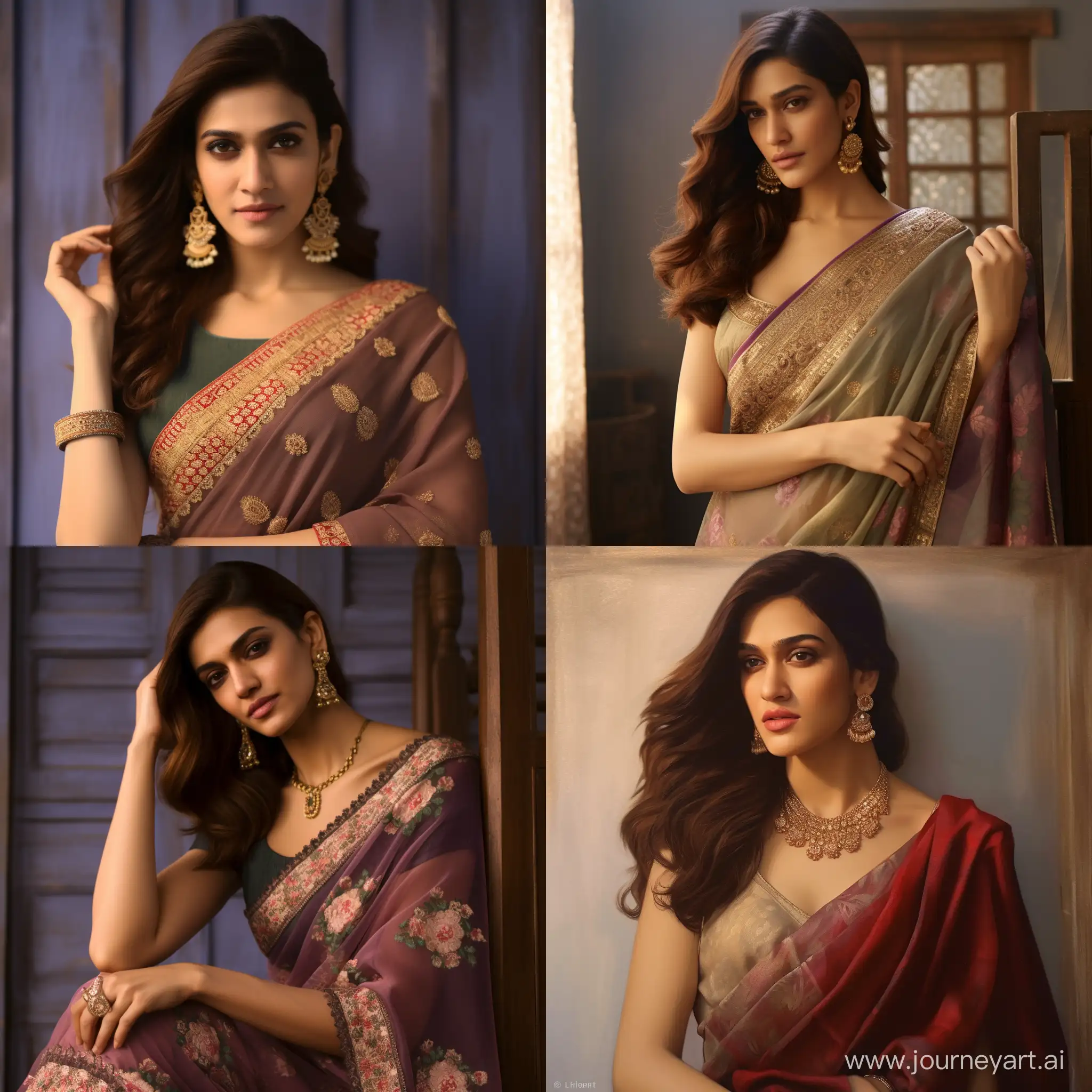 Graceful-Kriti-Sanon-Portrait-in-Saree-Elegance-and-Beauty-Captured-in-a-Romantic-Setting
