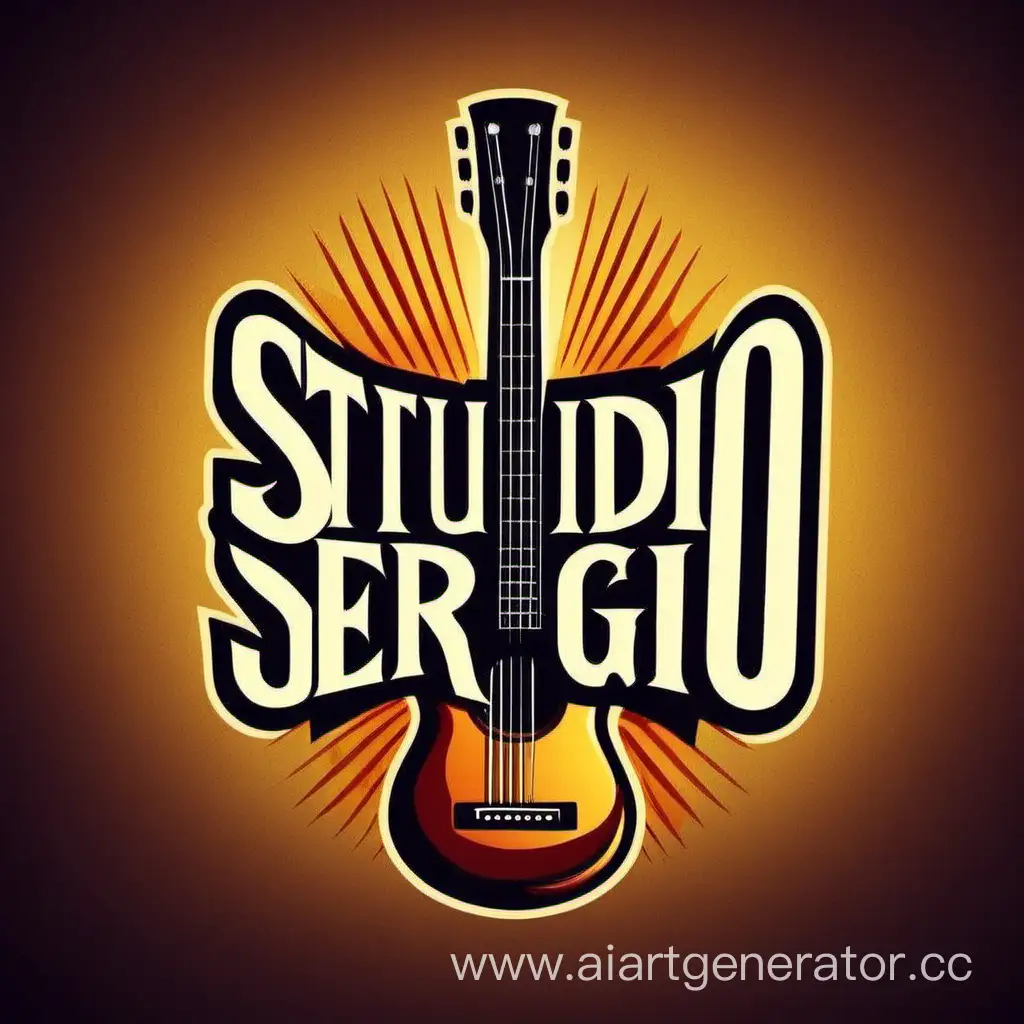Логотип компании на гитарную тематику с названием Studio Sergio 