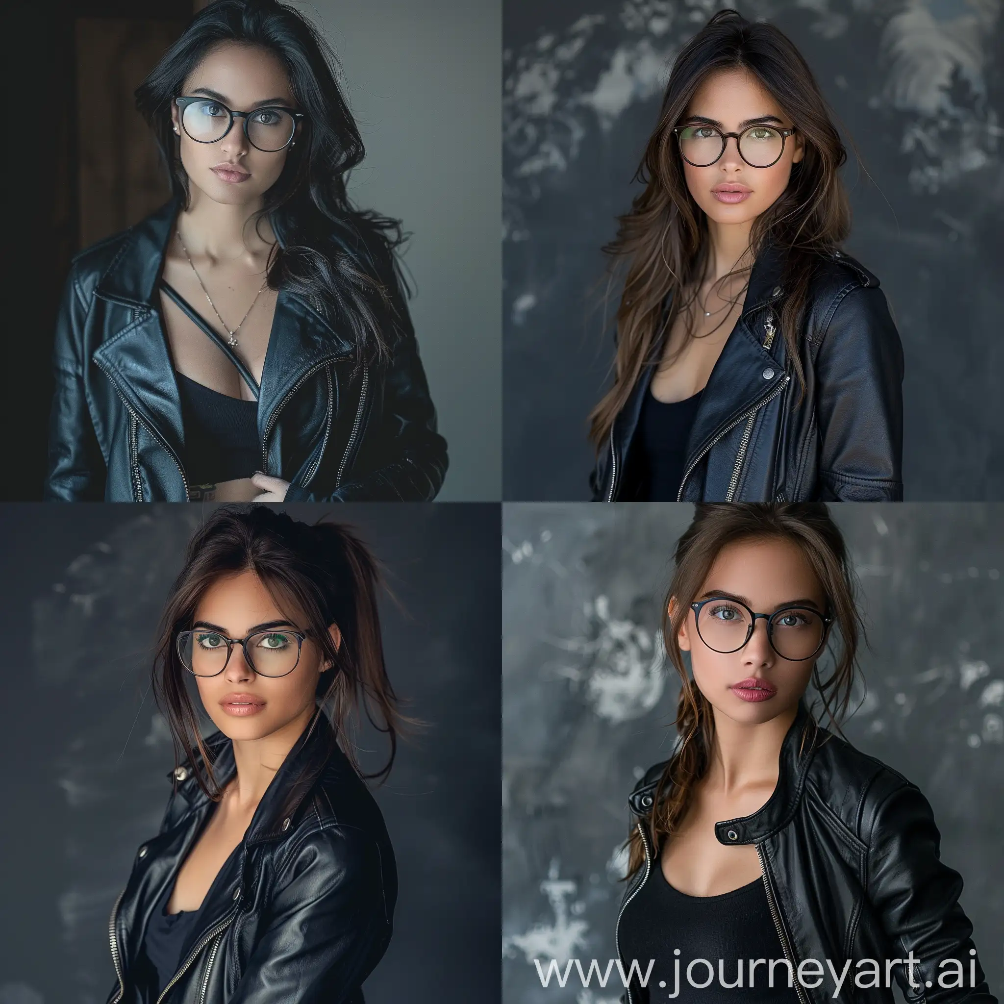 Stylish-Woman-in-Black-Leather-Jacket-and-Glasses-by-Rafael-Albuquerque