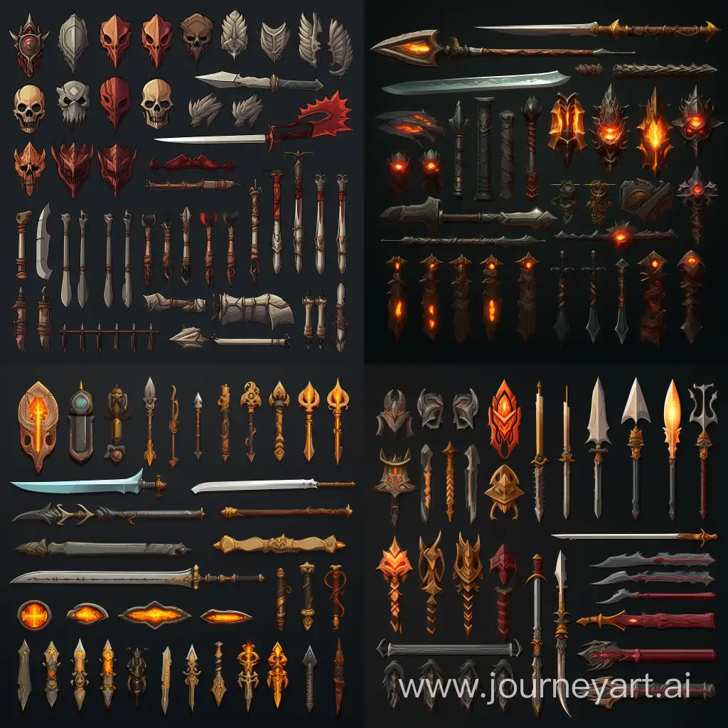 item spritesheet, effects ligh book weapons