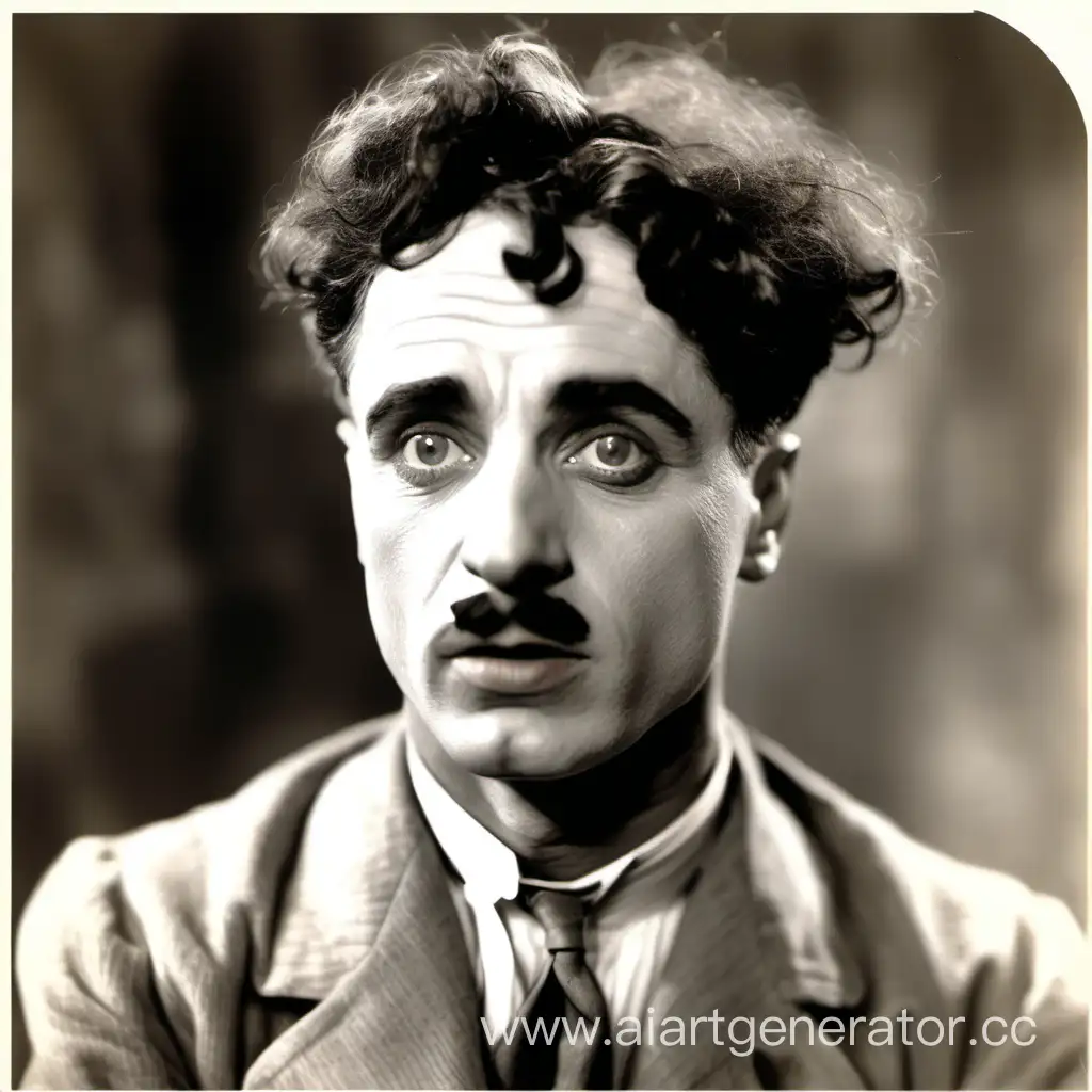 Чарли Чаплин без грима  цветная