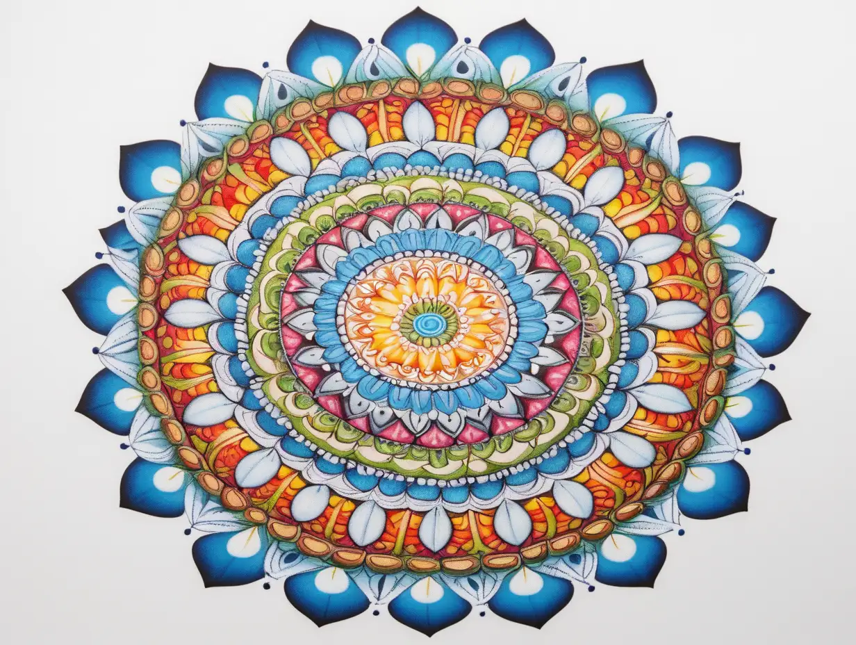 Intricate Mandala Artwork Inside Number 1 on White Background
