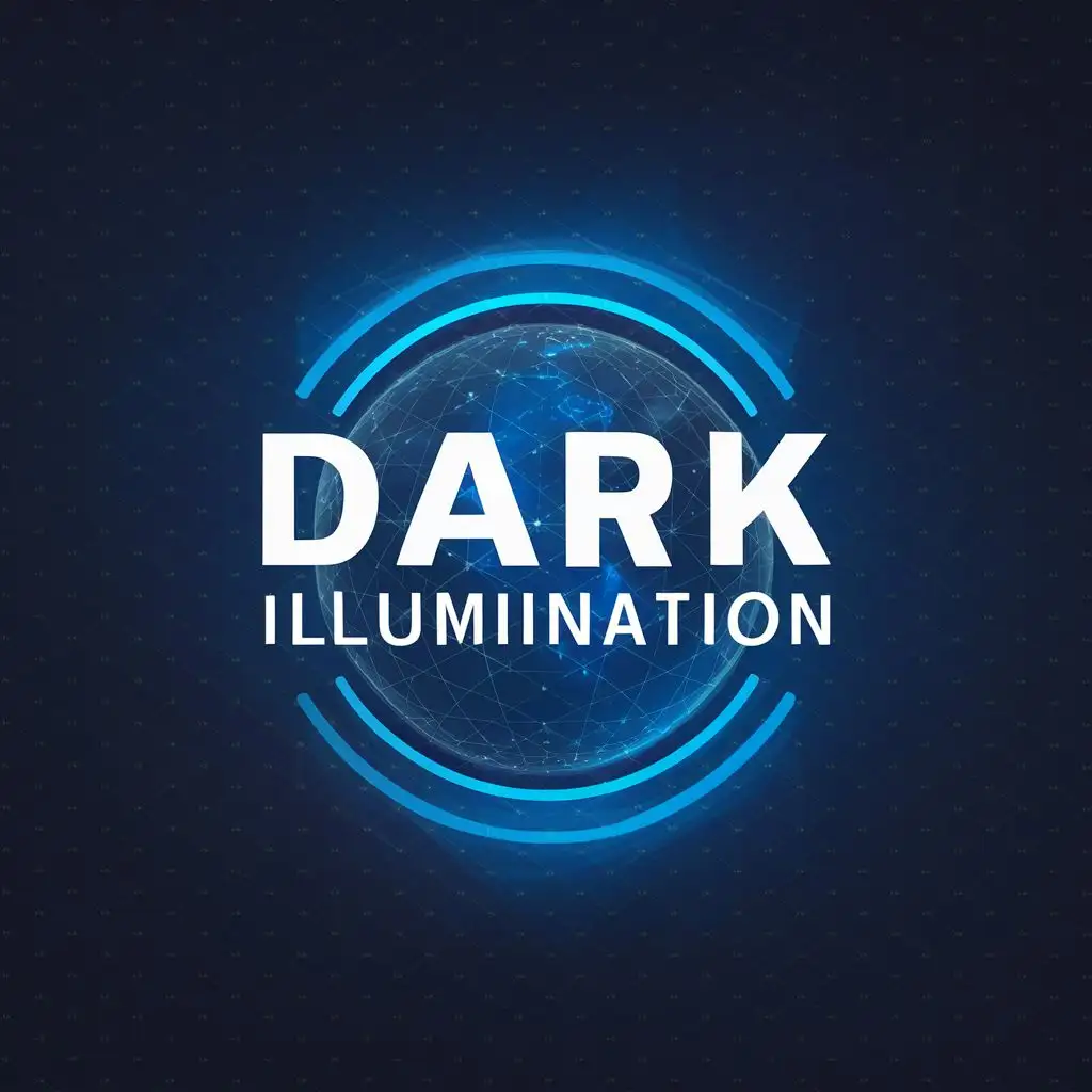 logo, Illumination, with the text "Dark Illumination", typography, be used in Technology industry