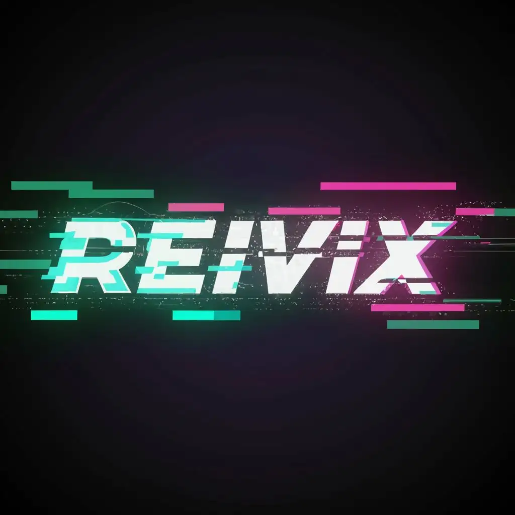 logo, futuristic glitch, with the text "REIVIX", typography