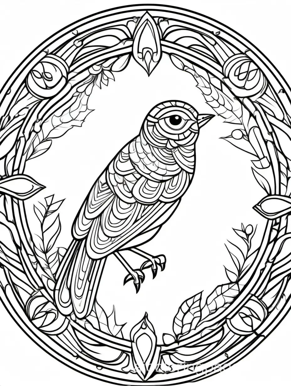 BIRD MANDALAS Coloring Page, black and white, line art, white background, Simplicity, Ample White Space. The background of the coloring page is plain white to make it easy for PEOPLE to color within the lines. The outlines of all the subjects are easy to distinguish, making it simple for PEOPLE to color without too much difficulty, Coloring Page, black and white, line art, white background, Simplicity, Ample White Space. The background of the coloring page is plain white to make it easy for young children to color within the lines. The outlines of all the subjects are easy to distinguish, making it simple for kids to color without too much difficulty