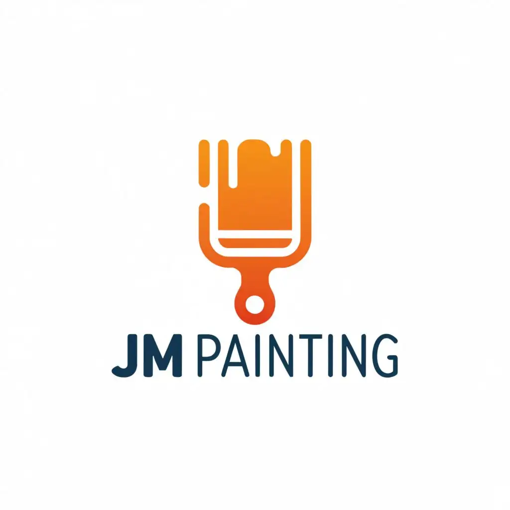 a logo design,with the text "JM Painting ", main symbol:paint brush,Minimalistic,be used in Construction industry,clear background