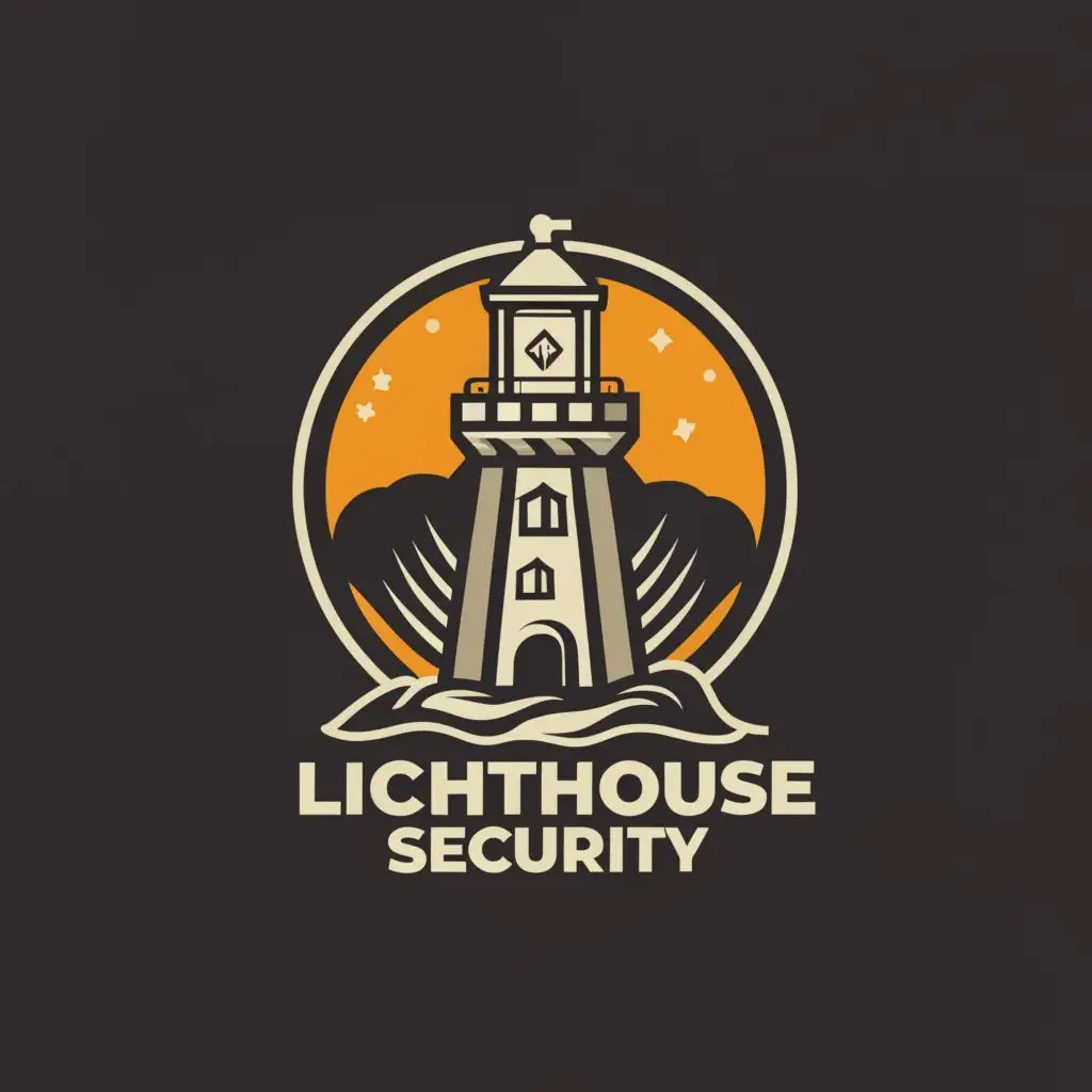 a logo design,with the text "Lighthouse Security", main symbol:The main symbol is a lighthouse and a skull aimed at.,Moderate,clear background