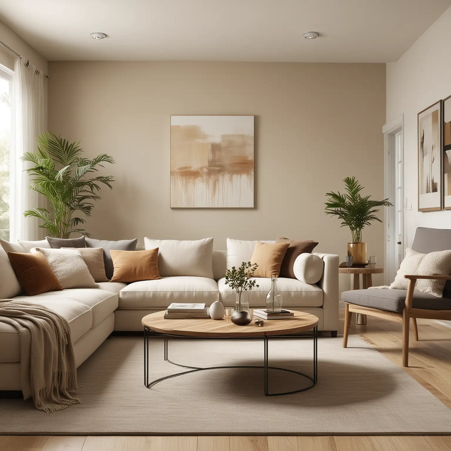 Earthy Modern Living Room Decor with Neutral Color Palette