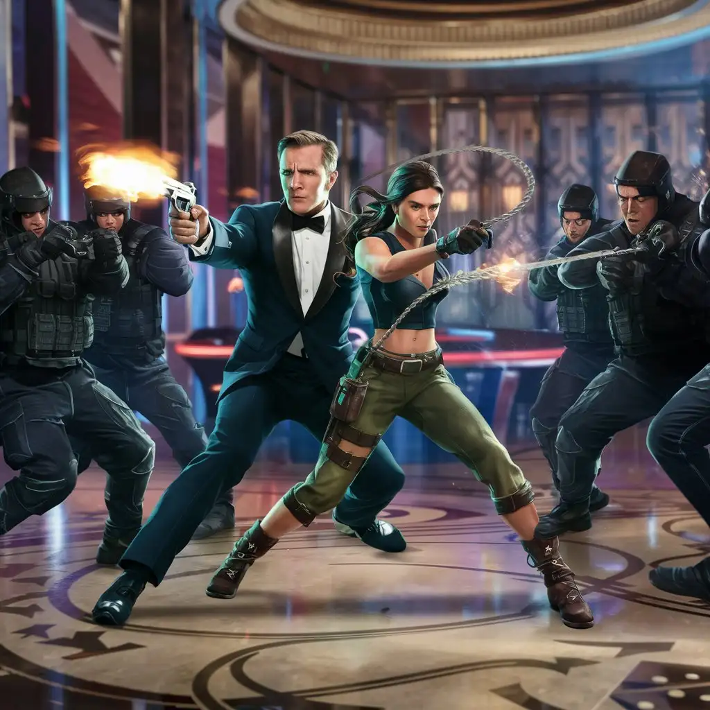 Dynamic Duo James Bond and Lara Croft Unite Against Villains