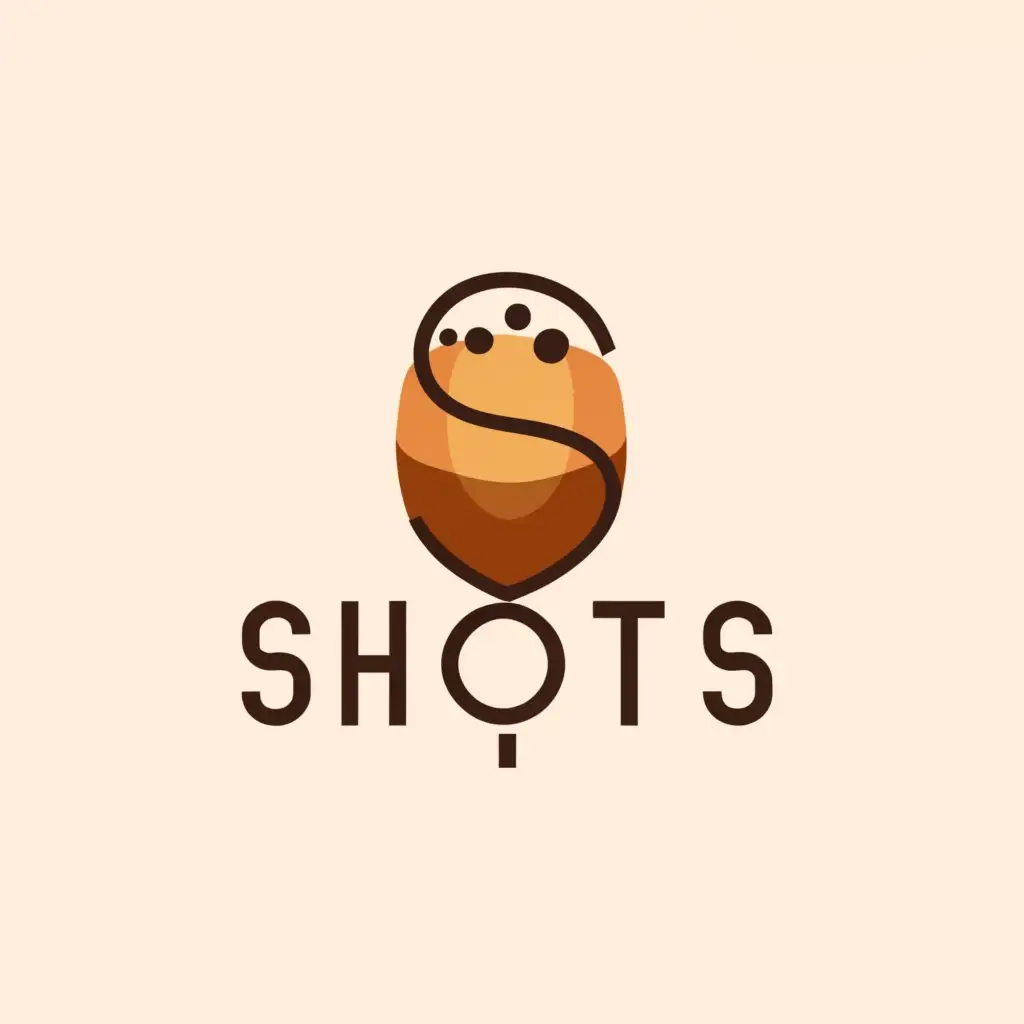 a logo design,with the text "Shots", main symbol:letter S forming a wine glass shape, color: cream/beige, dark orange, black, and logo is of an online liquor brand,Moderate,clear background