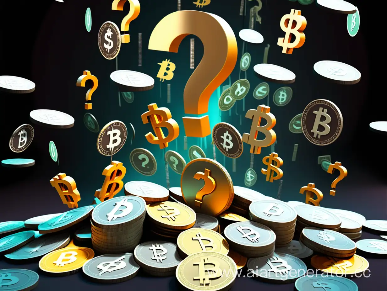 Interactive-Cryptocurrency-Wealth-Falling-Dollars-and-Question-Marks