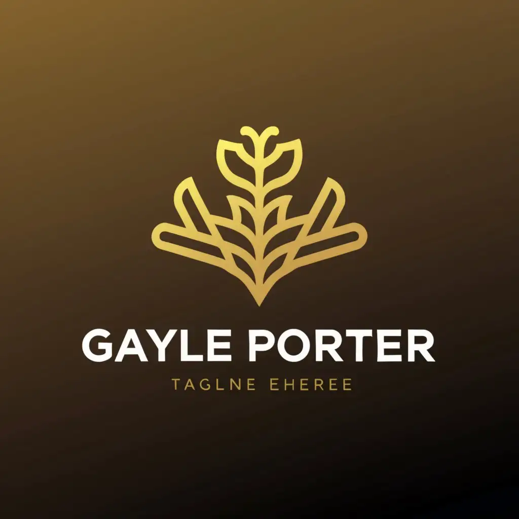 a logo design,with the text "Gayle Porter", main symbol:oak tree, use of luxury colors such as gold, black, white,Minimalistic,be used in Real Estate industry,clear background