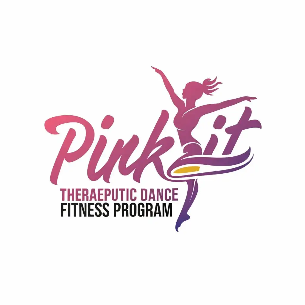 LOGO-Design-For-Pinkfit-Therapeutic-Dance-Fitness-Program-Dynamic-Pink-Typography-Emblem-for-Fitness-Industry