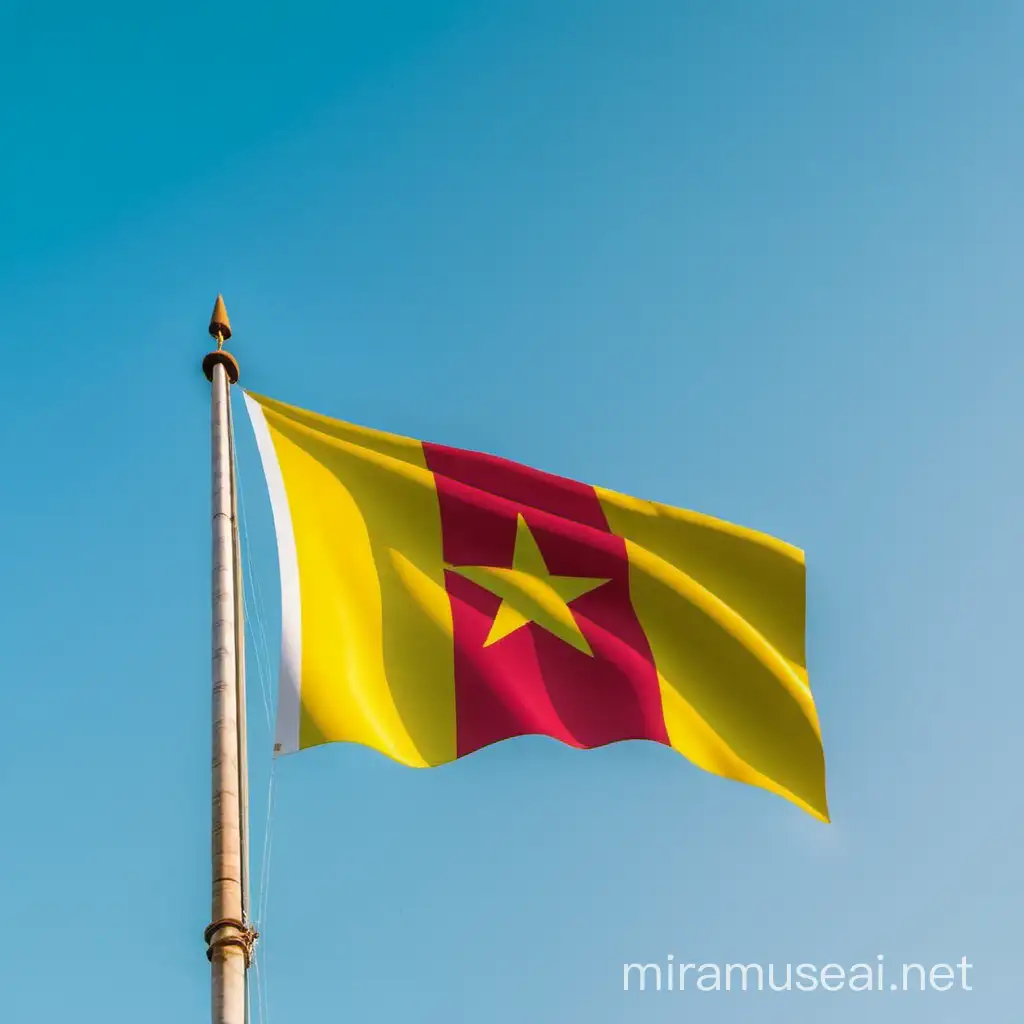 Vibrant Flag of Benin Fluttering in the Wind