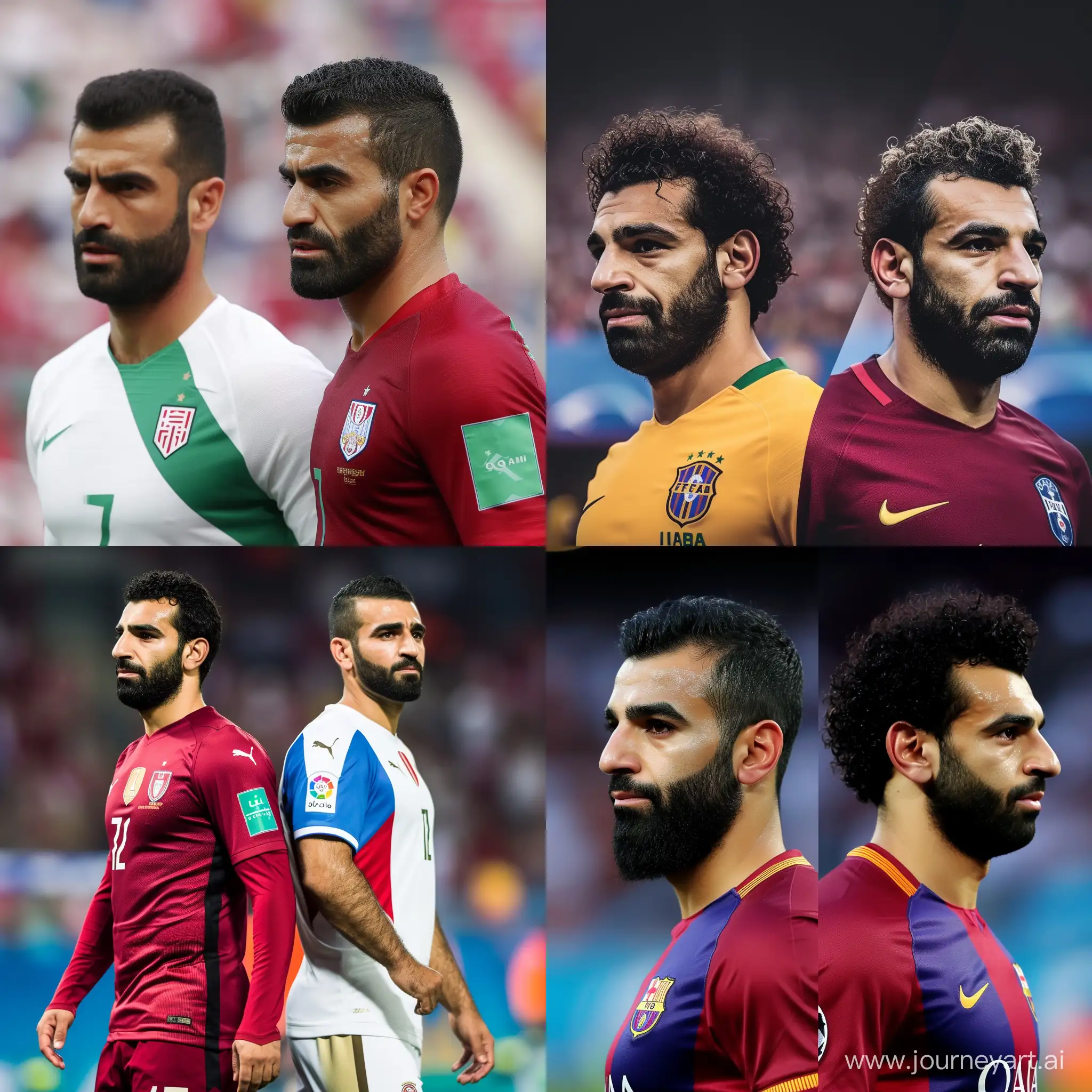 عکس کاپیتان تیم ملی فوتبال ایران و قطر را طراحی کن کنار یکدیگر 
