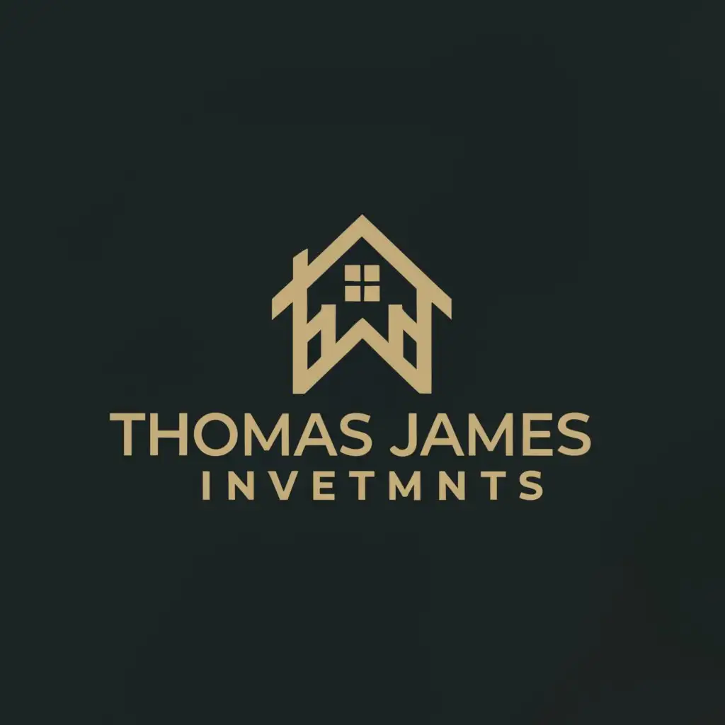 a logo design, with the text 'Thomas James nvestments', main symbol:house,Moderate, be used in the Real Estate industry, clear background