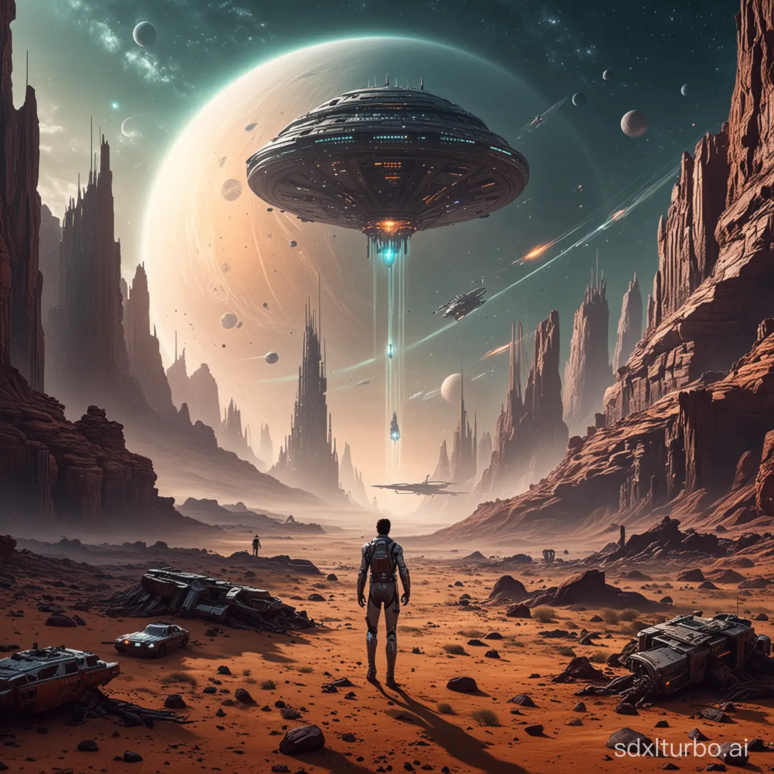 Futuristic-Spacecraft-Exploring-Alien-Worlds