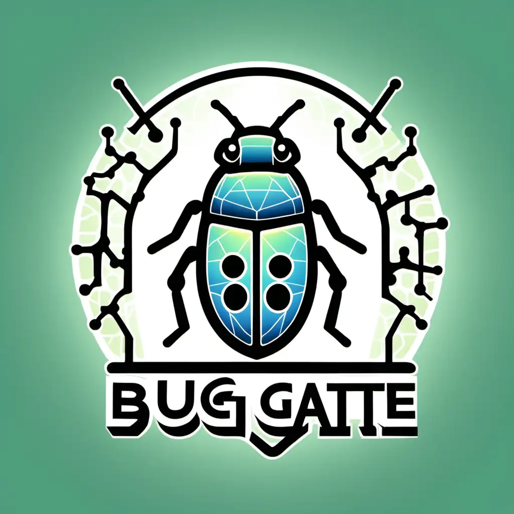 logo for a company named Bug Gate that identifies  for the public and other companies with artificial intelligence and human knowledge
