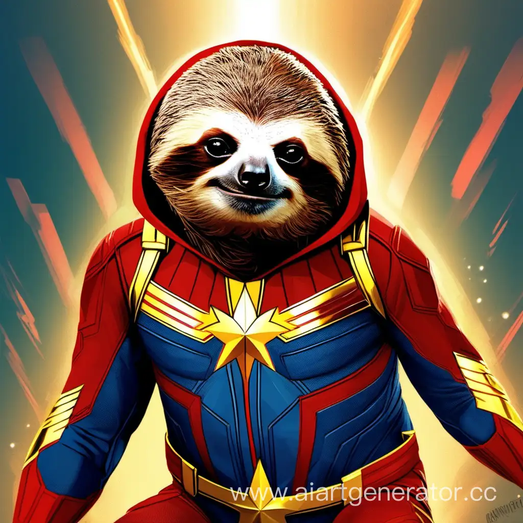 Captain-Marvel-Sloth-Adorable-Superhero-in-Leisurely-Action