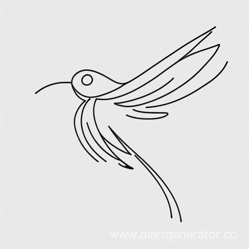 One line simple art bird fly