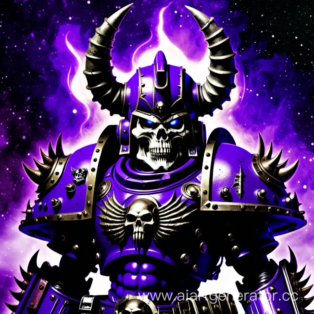 Chaos-Space-Marine-with-Meltagun-in-Purple-Space-Scene