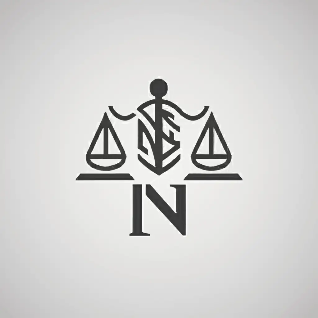 LOGO-Design-For-NE-Legal-Emblem-in-Moderate-Tones-on-Clear-Background