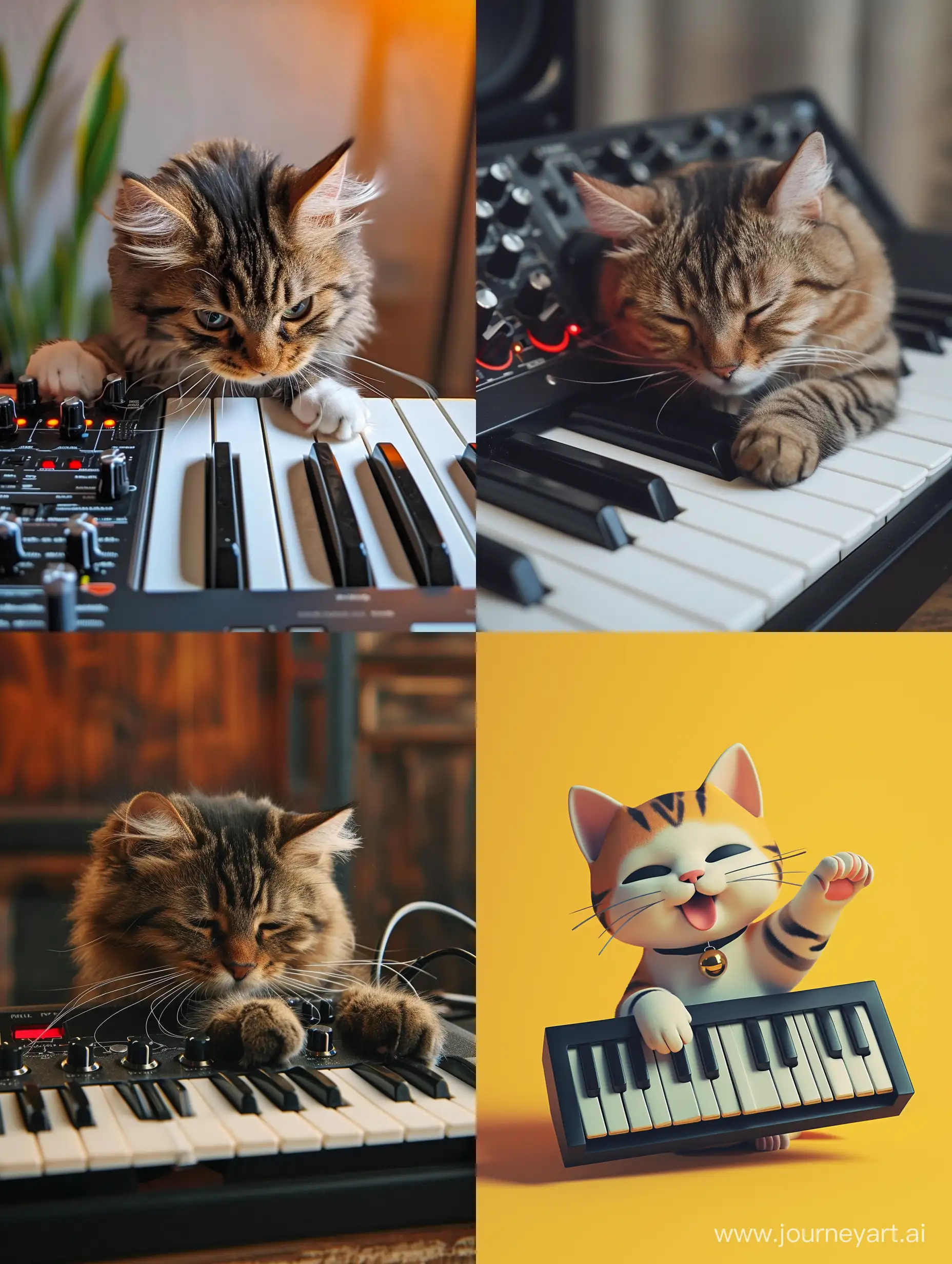 یک گربه سازنده موزیک