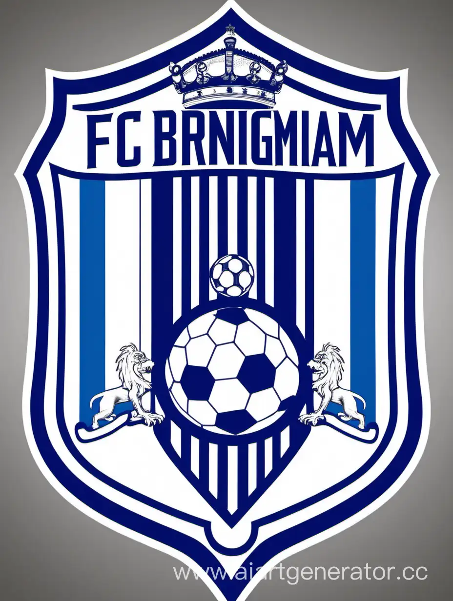 Эмблема клуба "FC Birmingham Athletic" цвета команды- белый и синий.