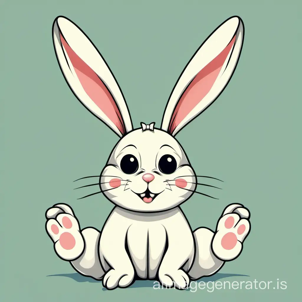 Playful-Bunny-with-Amusing-Expression-in-Cartoon-Style