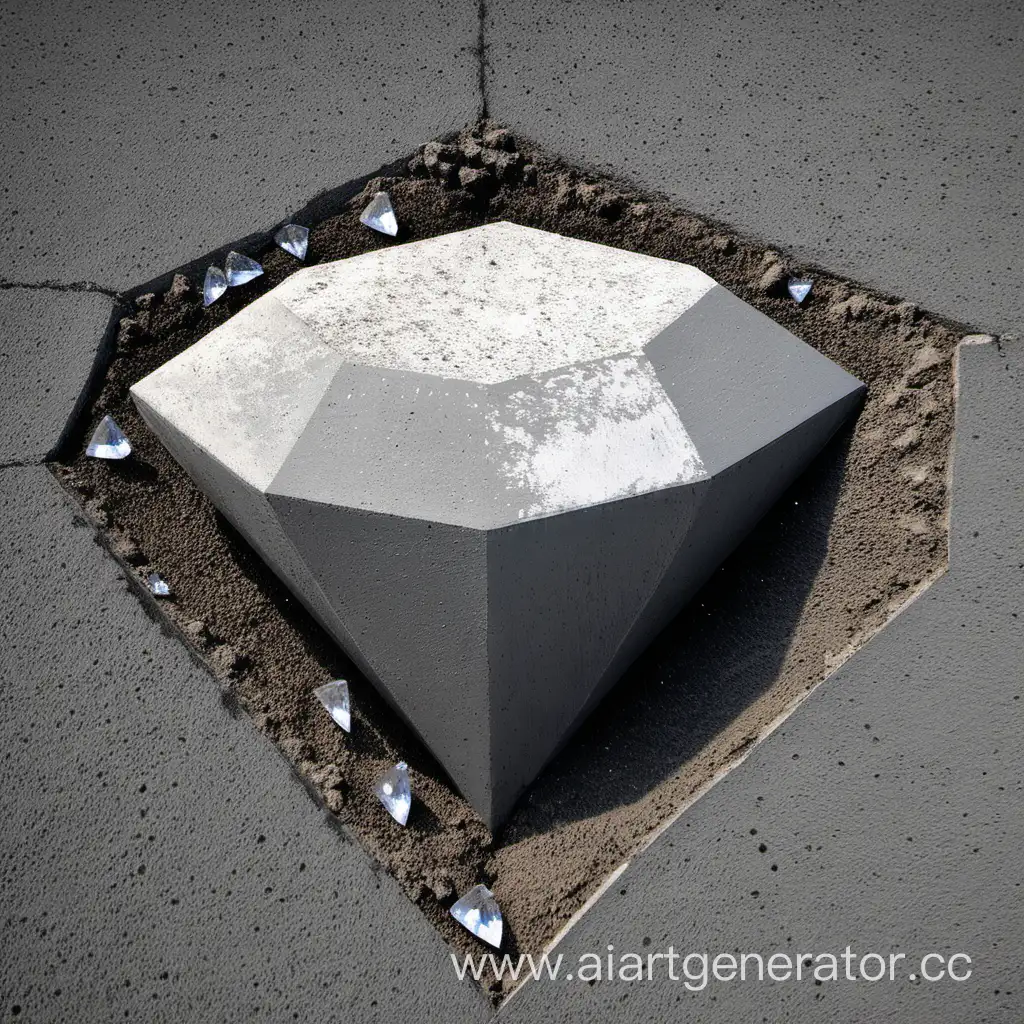 большие бриллианты в бетоне бетон