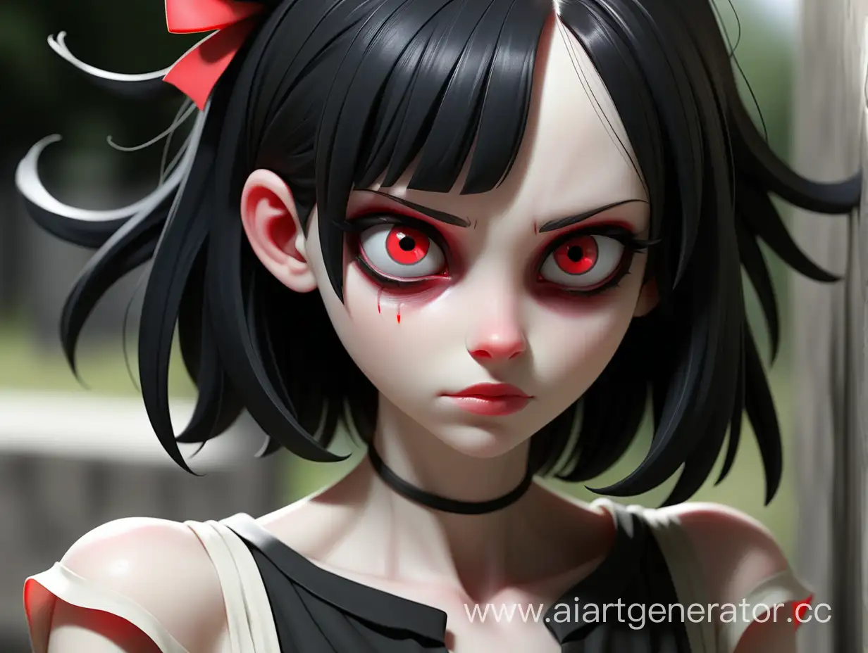 Young-Slender-Girl-with-Black-Hair-and-Red-Pupils