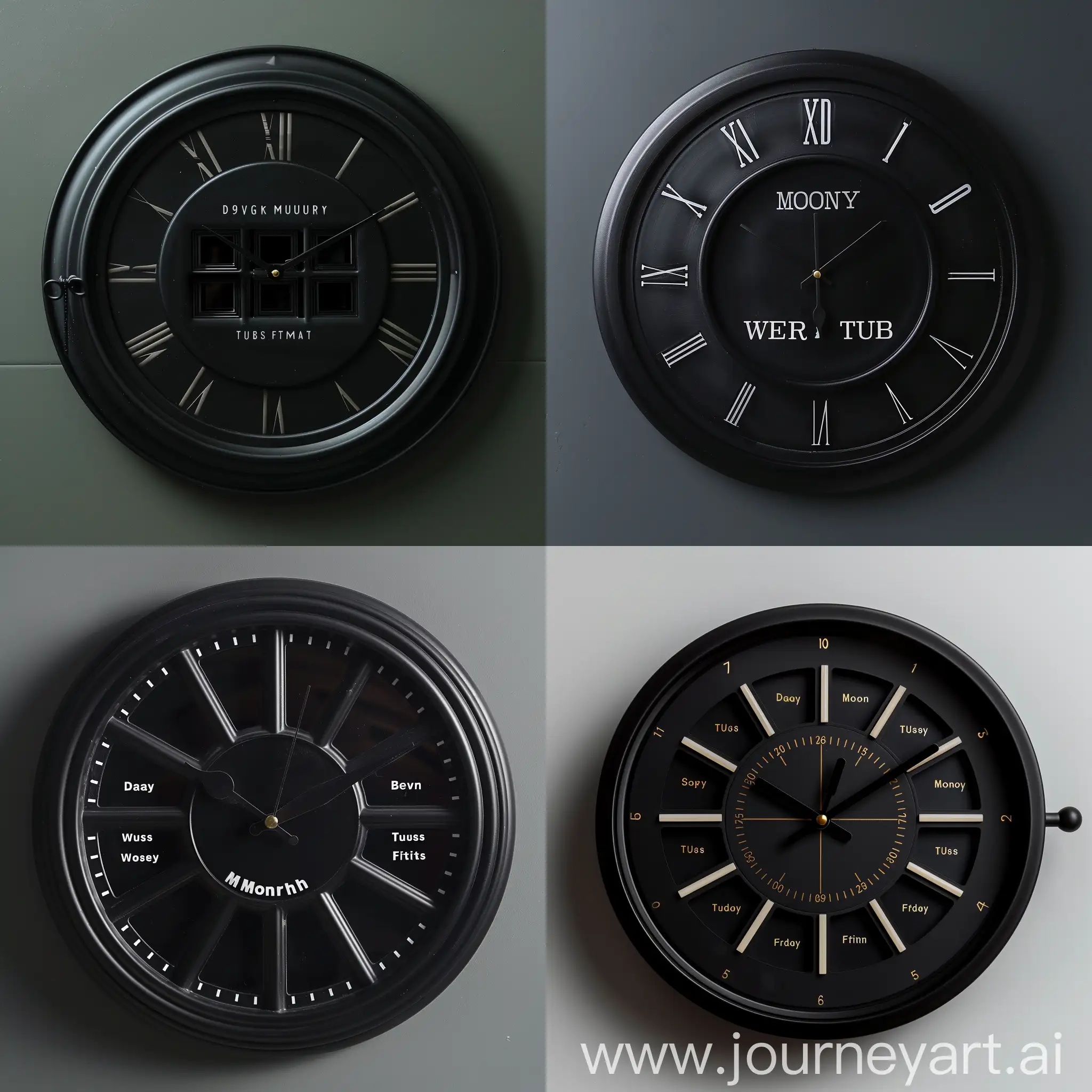 Modern-7Day-Segmented-Black-Clock