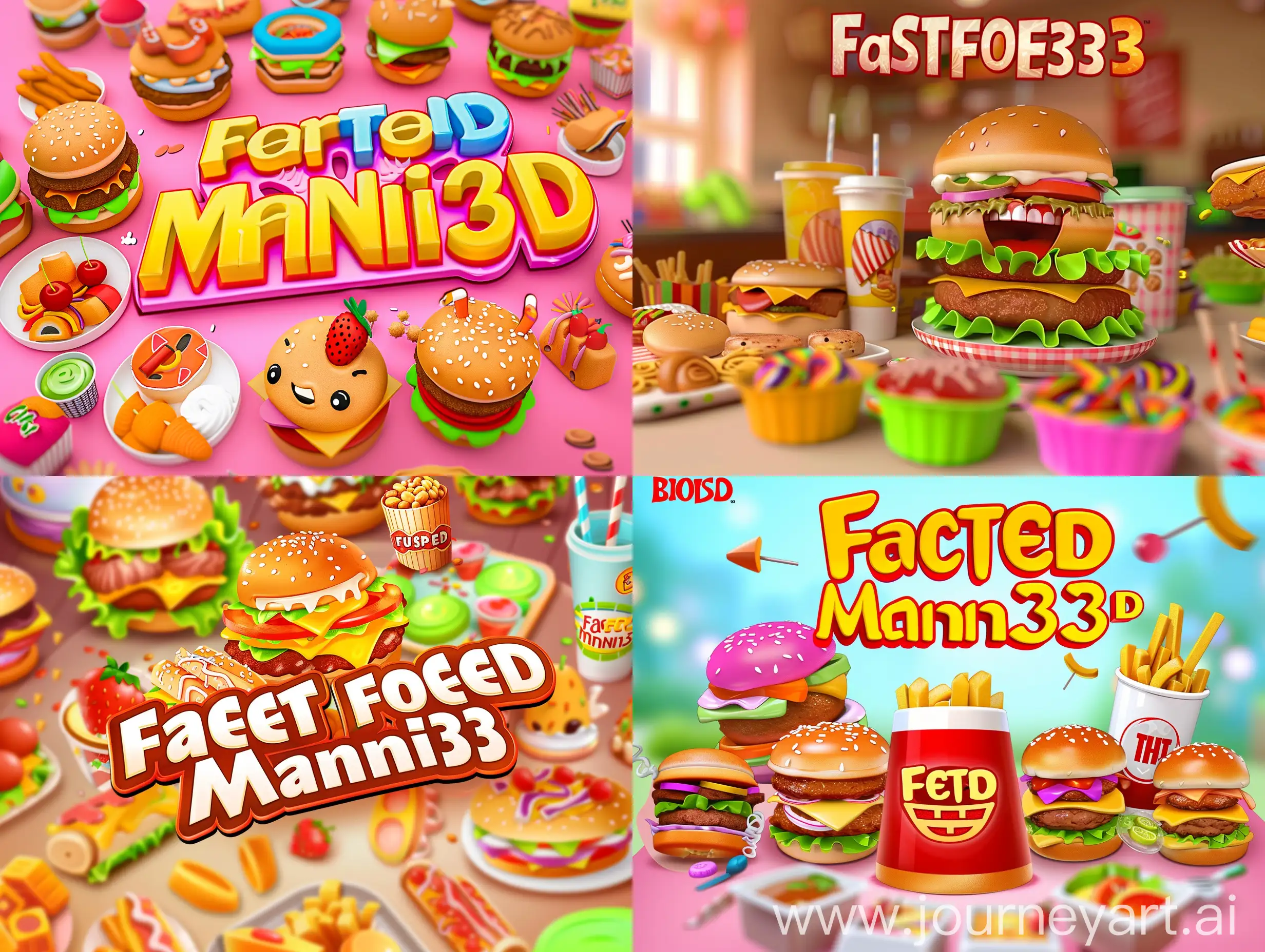 Childrens-Match-3-Game-Cover-Fast-Food-Mania-3D